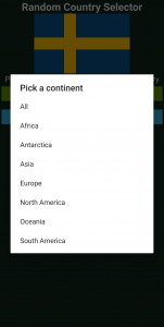 Only select from a specific continent